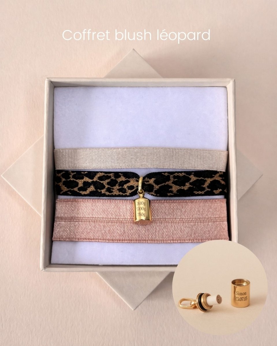 Coffret bracelets Mon Petit Secret léopard plaqué or jaune - Mon Petit Poids