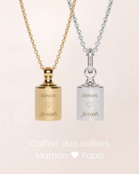 Coffret duo colliers Maman et Papa Mon Petit Poids - Mon Petit Poids