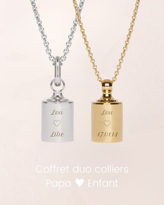 Coffret duo colliers Papa et Enfant Mon Petit Poids - Mon Petit Poids
