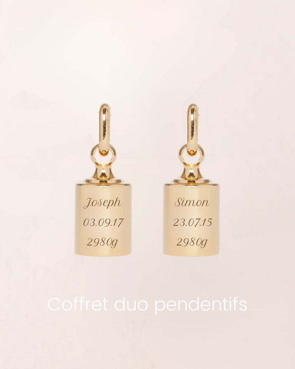Coffret duo pendentifs Mon Petit Poids plaqué or jaune - Mon Petit Poids