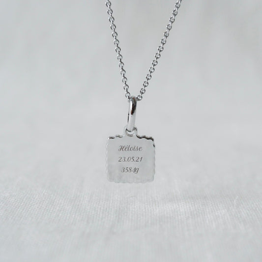 Collier Alice canelé argenté rhodié - Mon Petit Poids