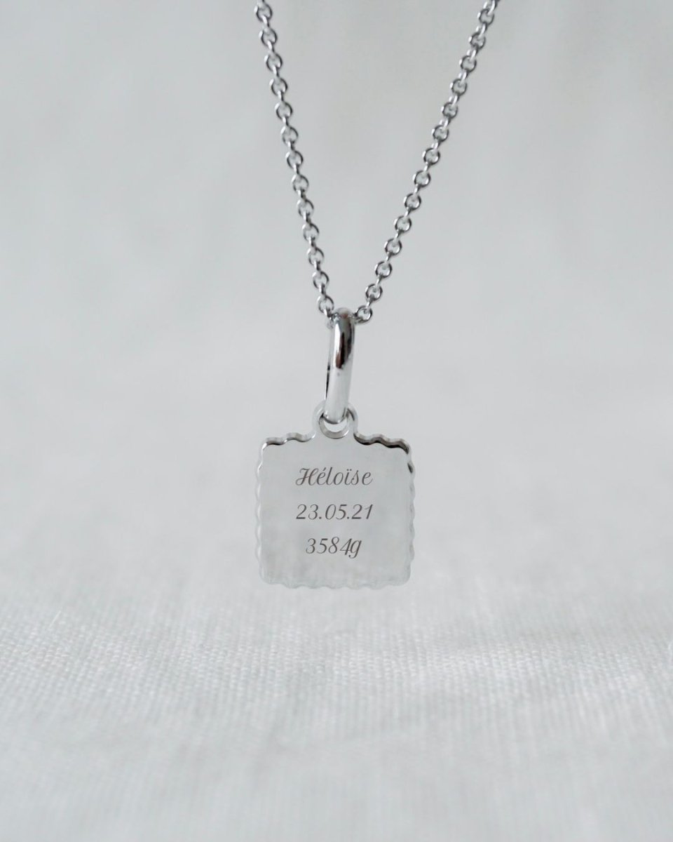 Collier Alice canelé homme argenté rhodié - Mon Petit Poids