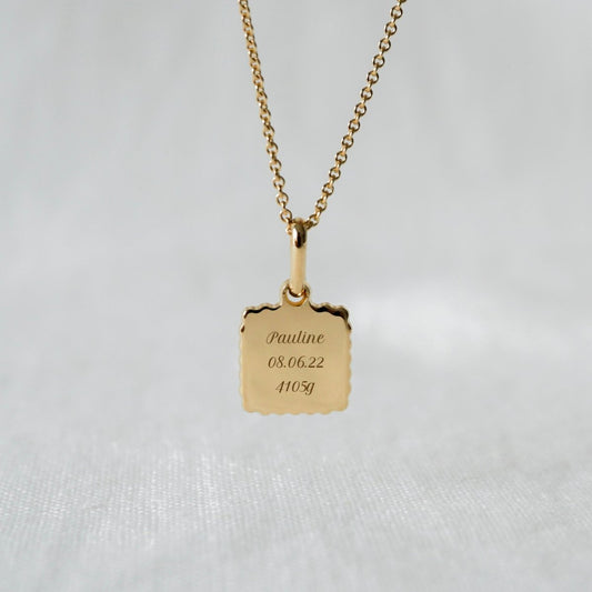 Collier Alice canelé plaqué or jaune - Mon Petit Poids
