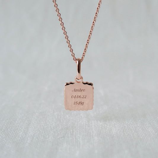 Collier Alice canelé plaqué or rose - Mon Petit Poids