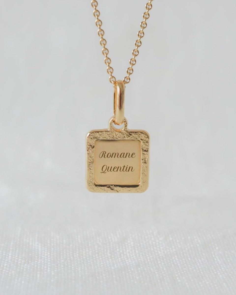 Collier Alice martelé homme plaqué or jaune - Mon Petit Poids