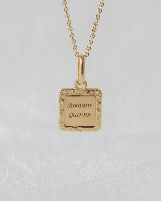 Collier Alice martelé homme plaqué or jaune - Mon Petit Poids