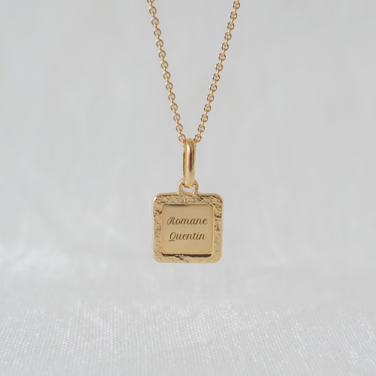 Collier Alice martelé homme plaqué or jaune - Mon Petit Poids