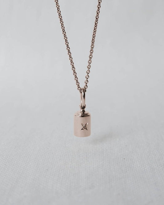 Collier Emotion 4 Diamants or rose étoilé - Mon Petit Poids