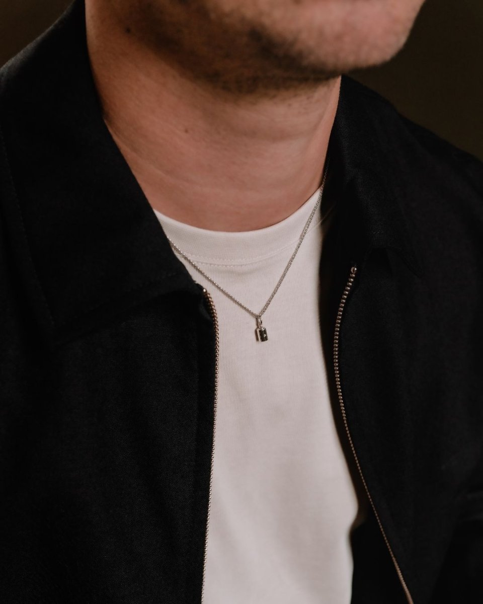 Collier Emotion homme 1 Diamant or blanc clos - Mon Petit Poids