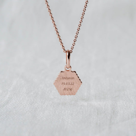Collier Henriette canelé plaqué or rose - Mon Petit Poids