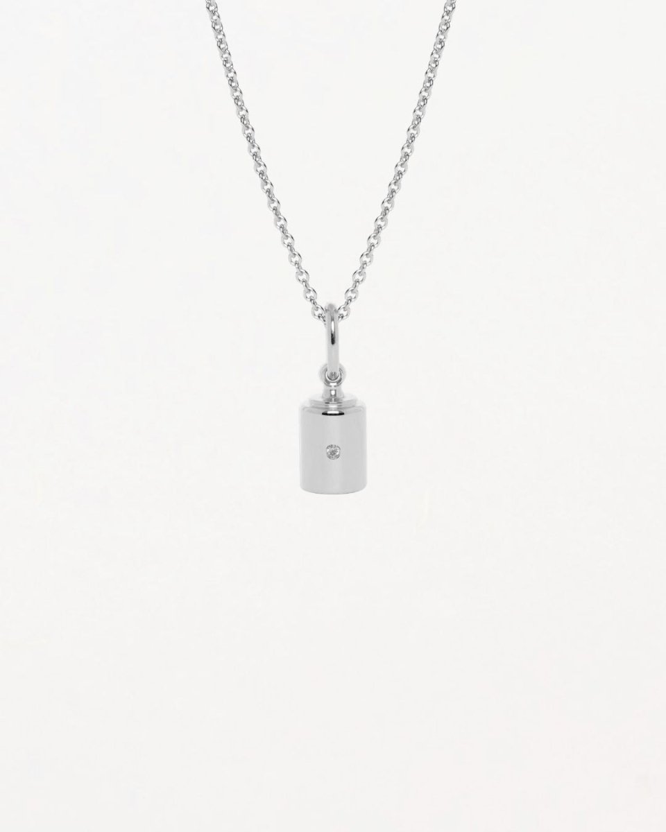 Collier Homme Or blanc 18 carats & diamant - Mon Petit Poids