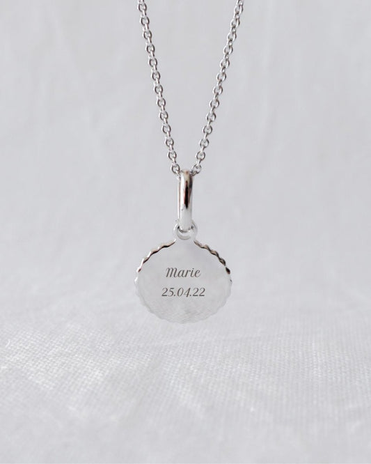Collier Madeleine canelé argenté rhodié - Mon Petit Poids