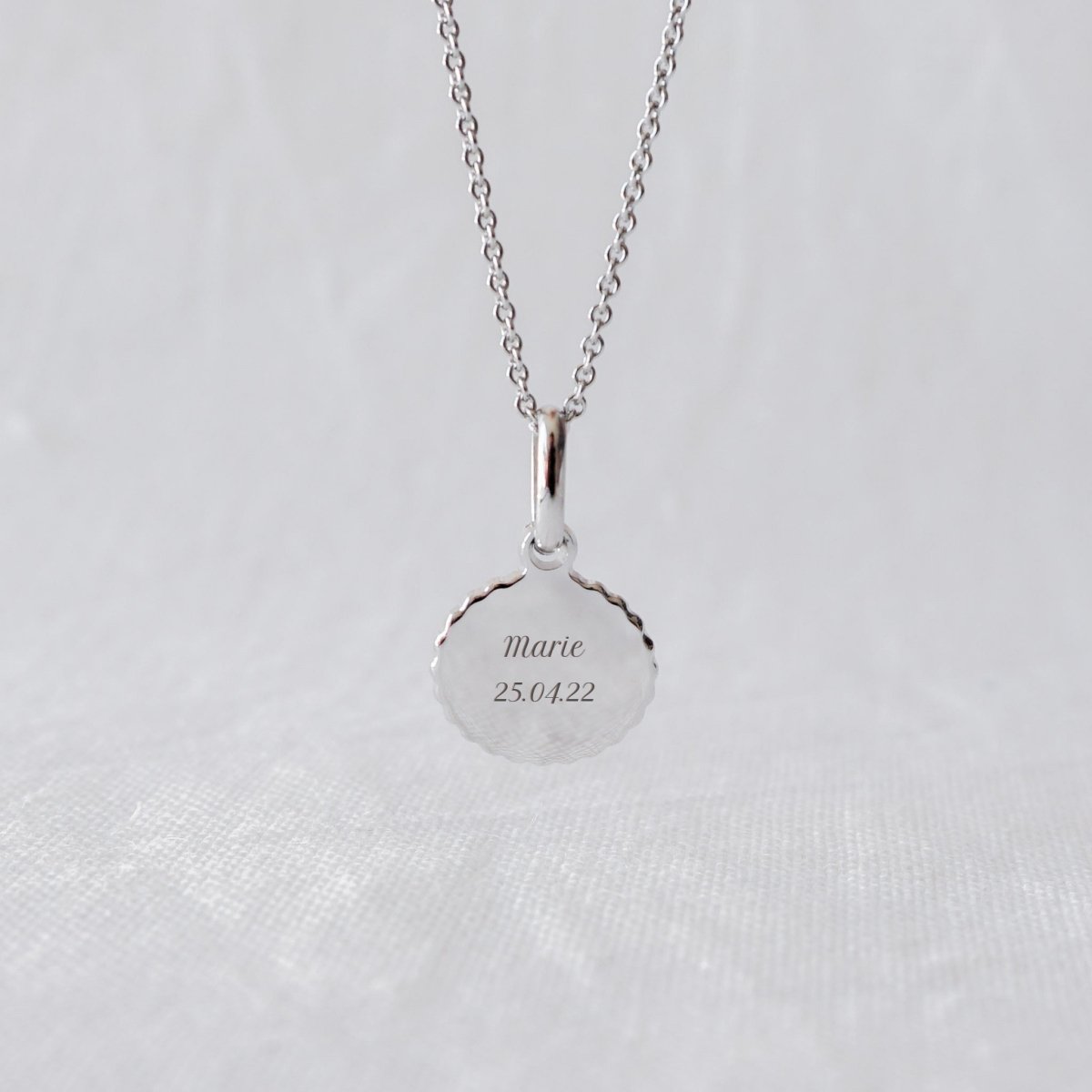 Collier Madeleine canelé homme argenté rhodié - Mon Petit Poids