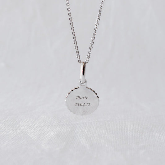 Collier Madeleine canelé homme argenté rhodié - Mon Petit Poids