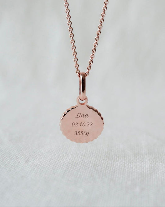 Collier Madeleine canelé plaqué or rose - Mon Petit Poids