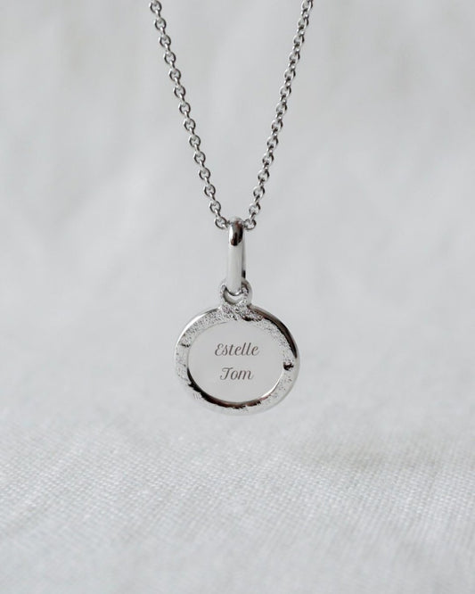 Collier Madeleine martelé argenté rhodié - Mon Petit Poids