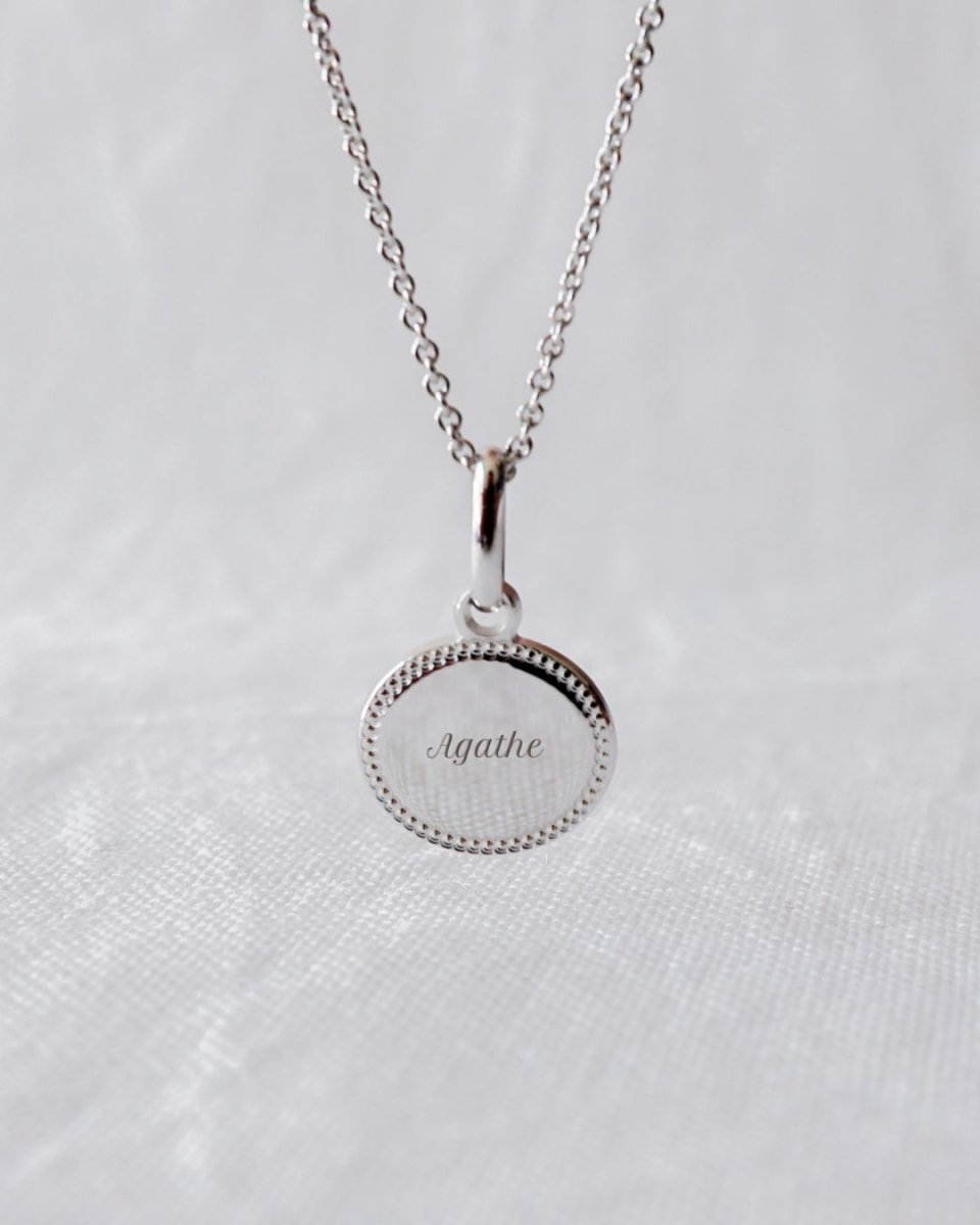 Collier Madeleine perlé argenté rhodié - Mon Petit Poids