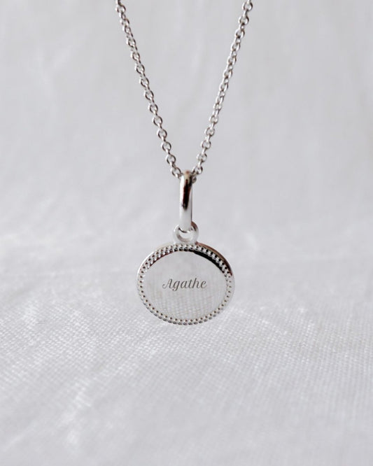 Collier Madeleine perlé argenté rhodié - Mon Petit Poids