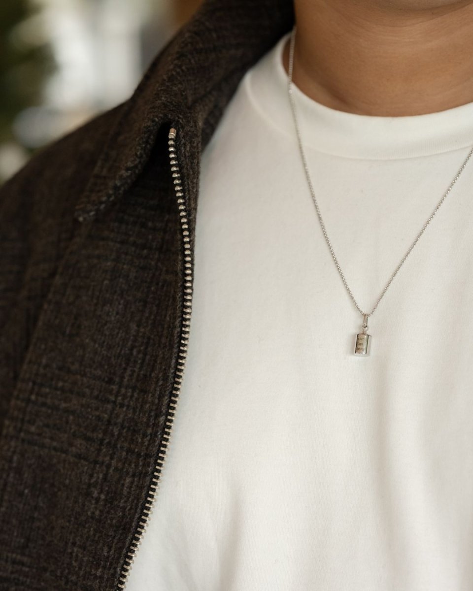 Collier Mon Petit Poids homme argenté rhodié - Mon Petit Poids