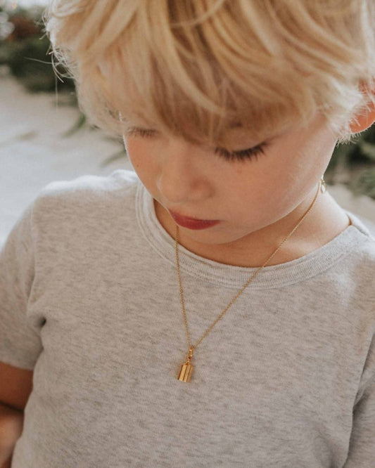 Collier Mon Petit Secret enfant plaqué or jaune - Mon Petit Poids