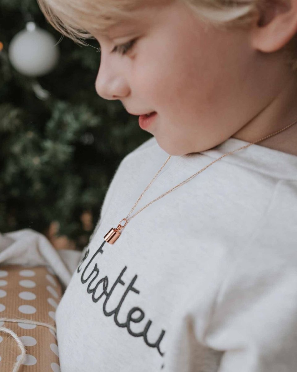 Collier Mon Petit Secret enfant plaqué or rose - Mon Petit Poids