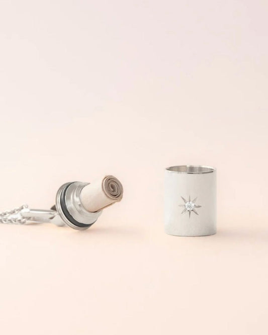 Collier Mon Petit Secret étoilé argenté rhodié - Mon Petit Poids