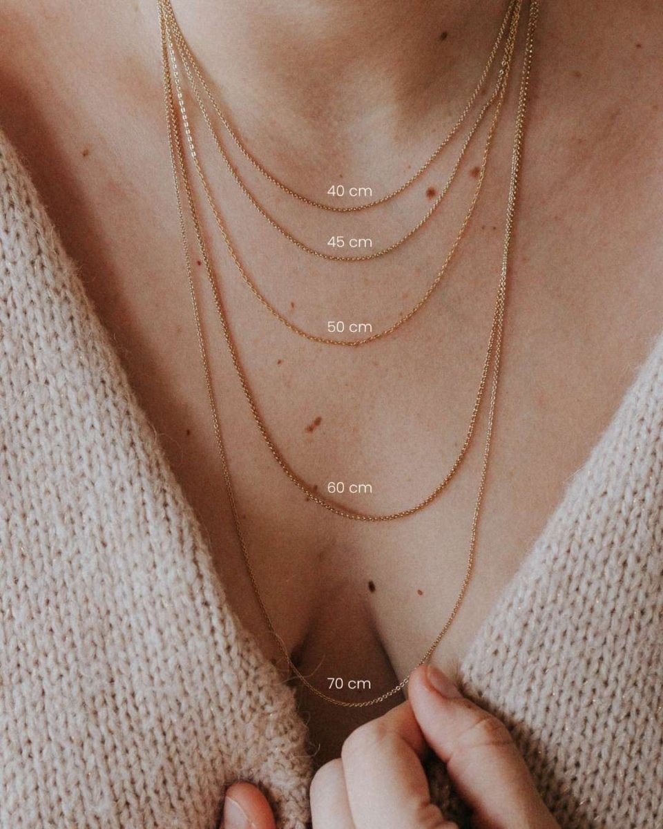 Les différentes tailles de chaîne pour le pendentif Mon Petit Poids
