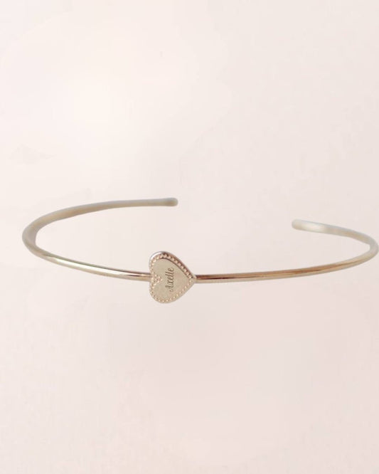 Jonc Joséphine perlé plaqué or jaune - Mon Petit Poids