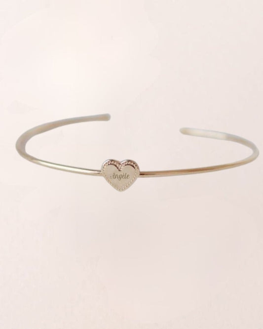 Jonc Simone perlé plaqué or jaune - Mon Petit Poids