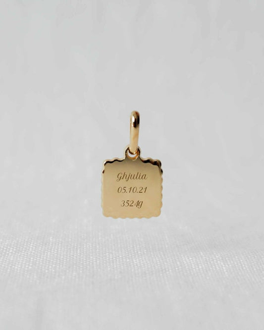 Médaille Alice canelé plaqué or jaune - Mon Petit Poids