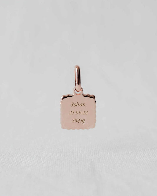 Médaille Alice canelé plaqué or rose - Mon Petit Poids