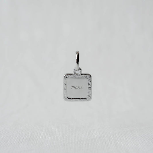 Médaille Alice martelé homme argenté rhodié - Mon Petit Poids