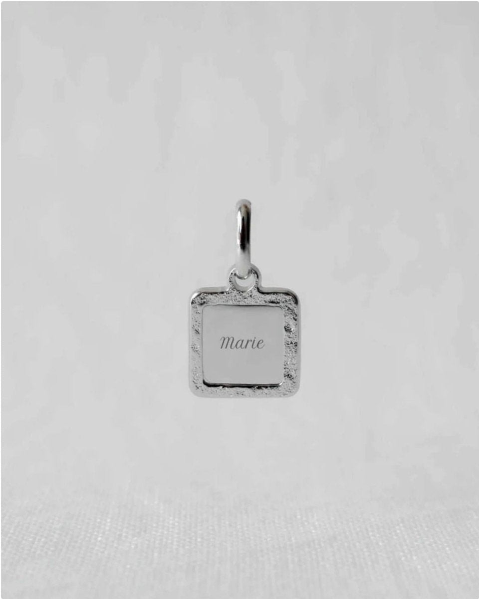 Médaille Alice martelé homme argenté rhodié - Mon Petit Poids