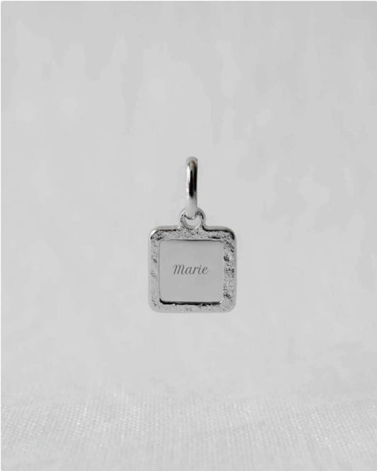 Médaille Alice martelé homme argenté rhodié - Mon Petit Poids