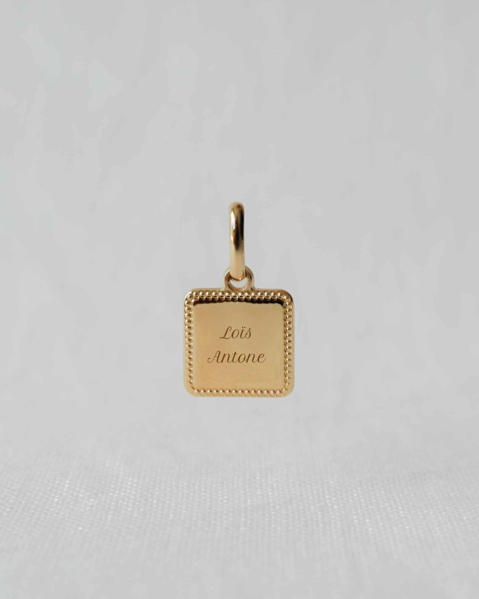 Médaille Alice perlé plaqué or jaune - Mon Petit Poids