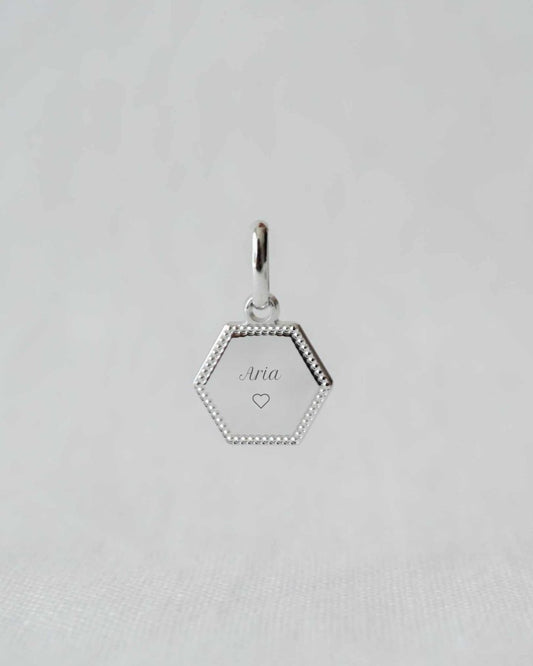 Médaille Henriette perlé argenté rhodié - Mon Petit Poids