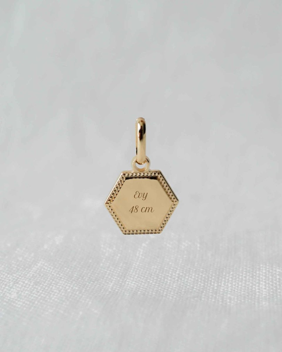 Médaille Henriette perlé plaqué or jaune - Mon Petit Poids