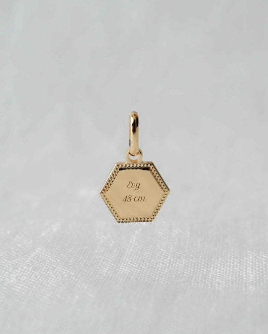 Médaille Henriette perlé plaqué or jaune - Mon Petit Poids