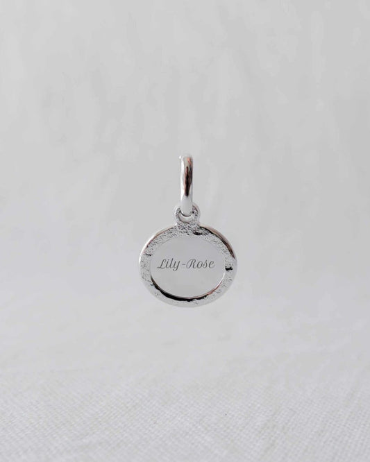 Médaille Madeleine martelé argenté rhodié - Mon Petit Poids