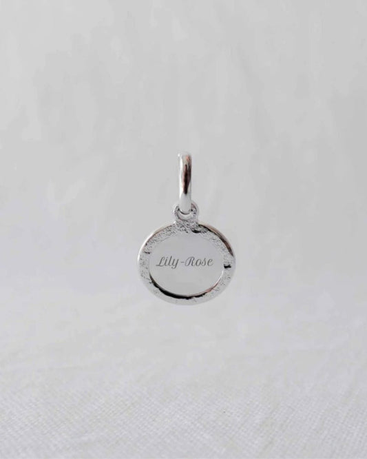 Médaille Madeleine martelé homme argenté rhodié - Mon Petit Poids