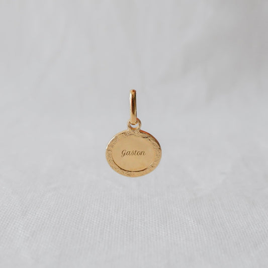 Médaille Madeleine martelé homme plaqué or jaune - Mon Petit Poids