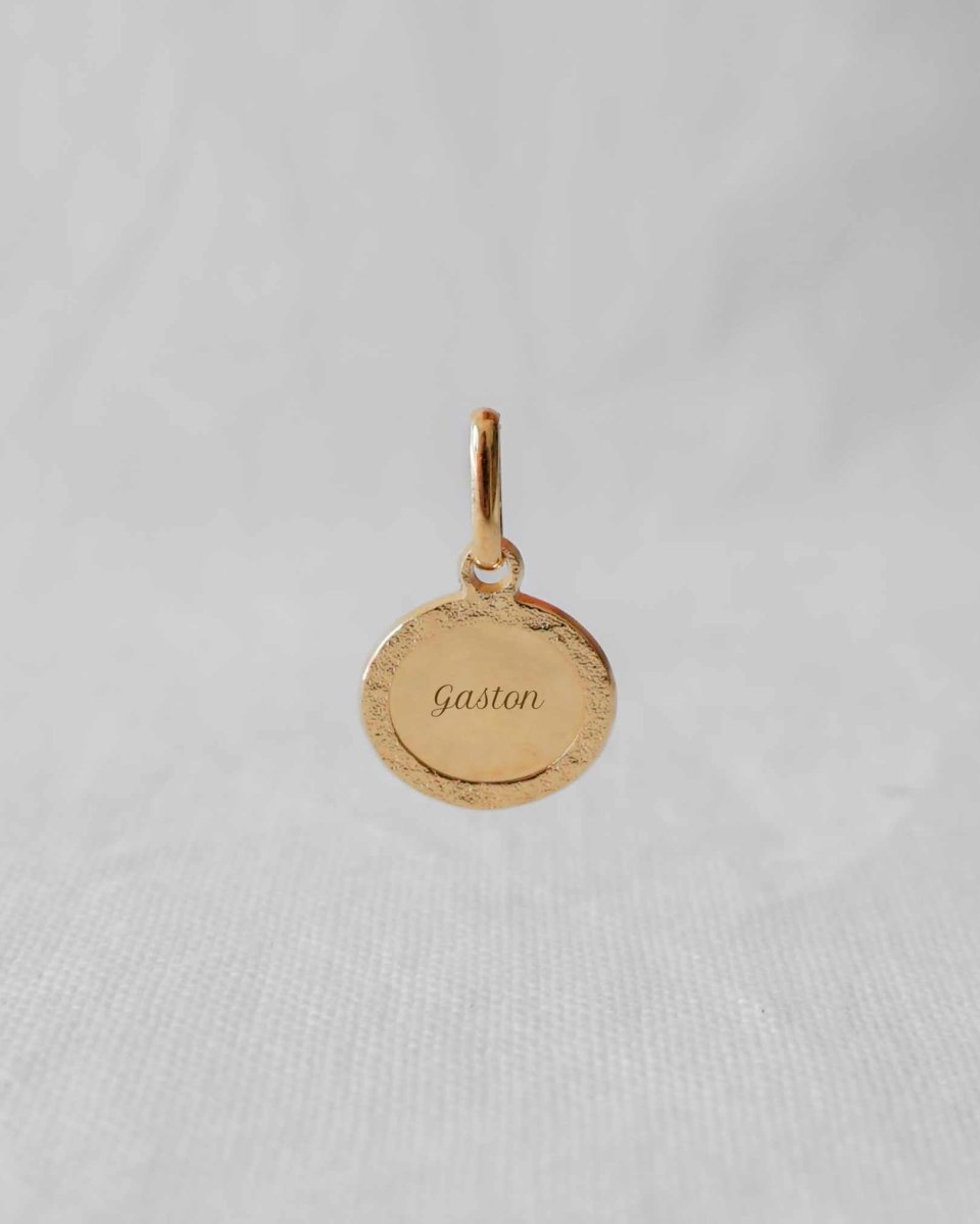 Médaille Madeleine martelé plaqué or jaune - Mon Petit Poids