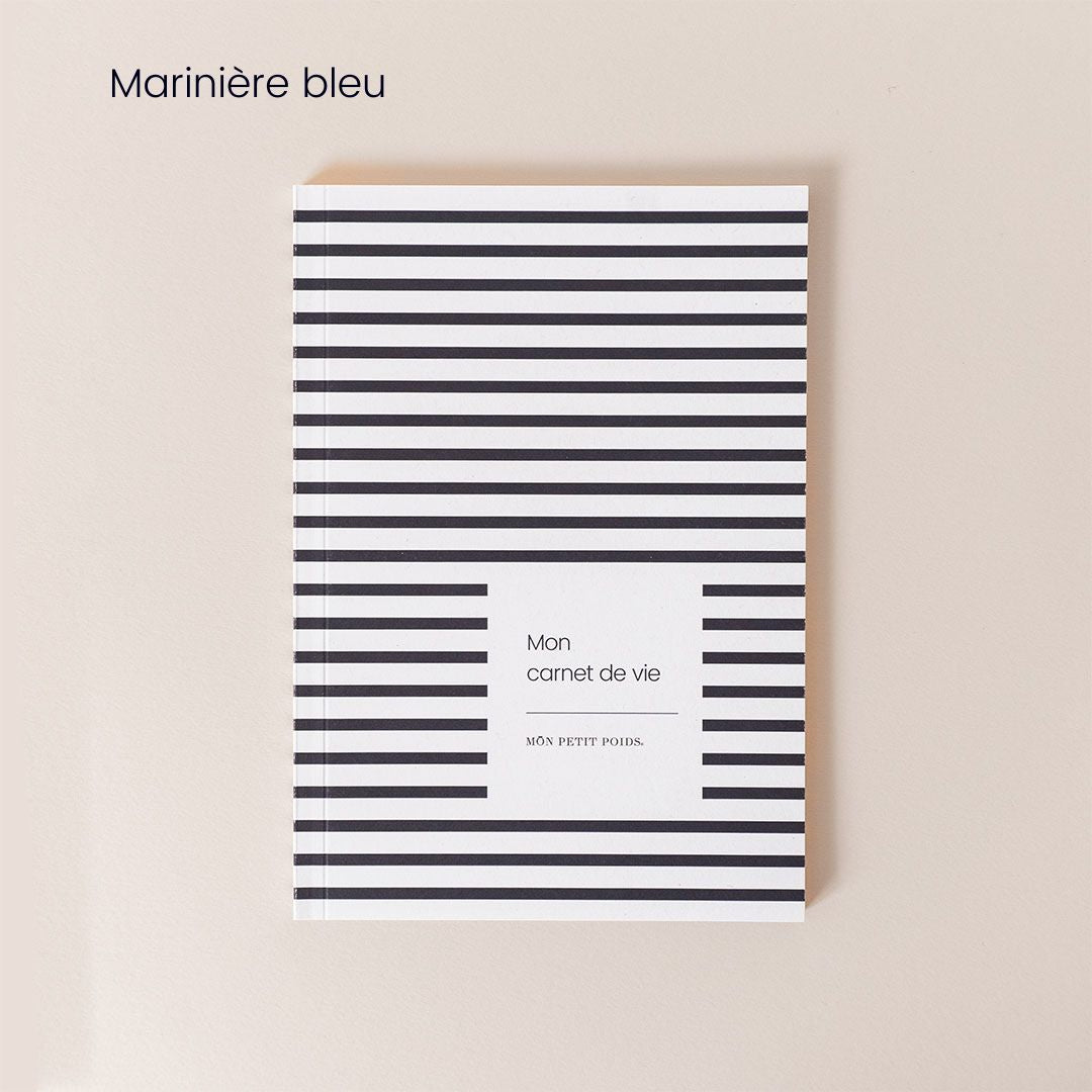 Mon carnet de vie Marinière bleu - Mon Petit Poids