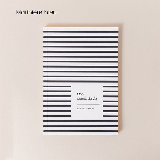 Mon carnet de vie Marinière bleu - Mon Petit Poids
