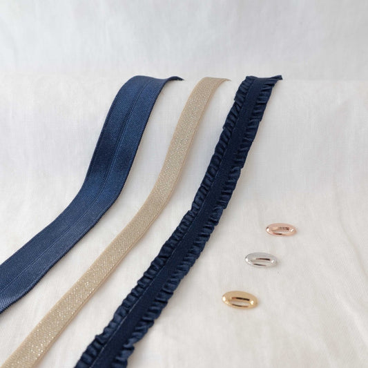 Pack bleu 3 bracelets plaqué or jaune - Mon Petit Poids