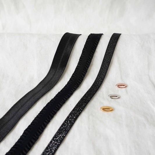 Pack noir 3 bracelets plaqué or jaune - Mon Petit Poids