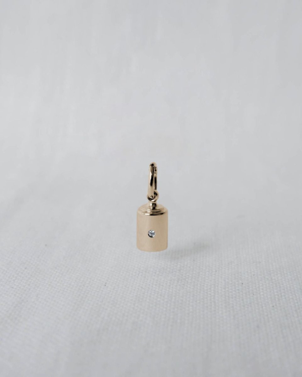 Pendentif Emotion 1 diamant or jaune clos - Mon Petit Poids