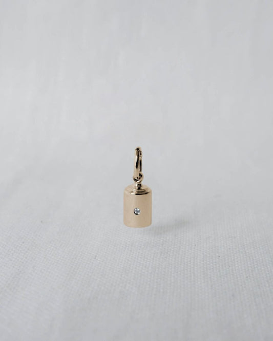 Pendentif Emotion 1 diamant or jaune clos - Mon Petit Poids