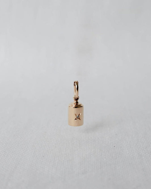 Pendentif Emotion 1 diamant or jaune étoilé - Mon Petit Poids