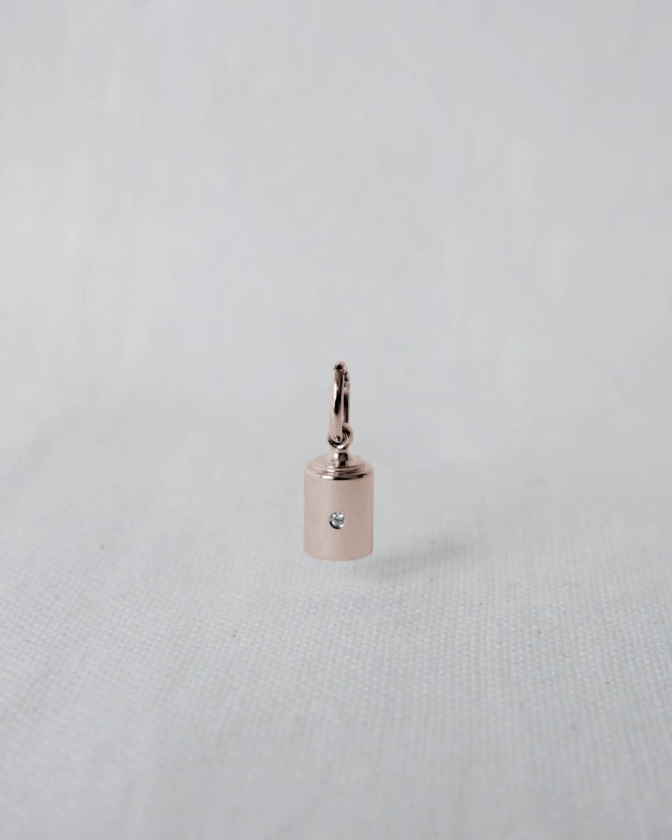 Pendentif Emotion 1 diamant or rose clos - Mon Petit Poids